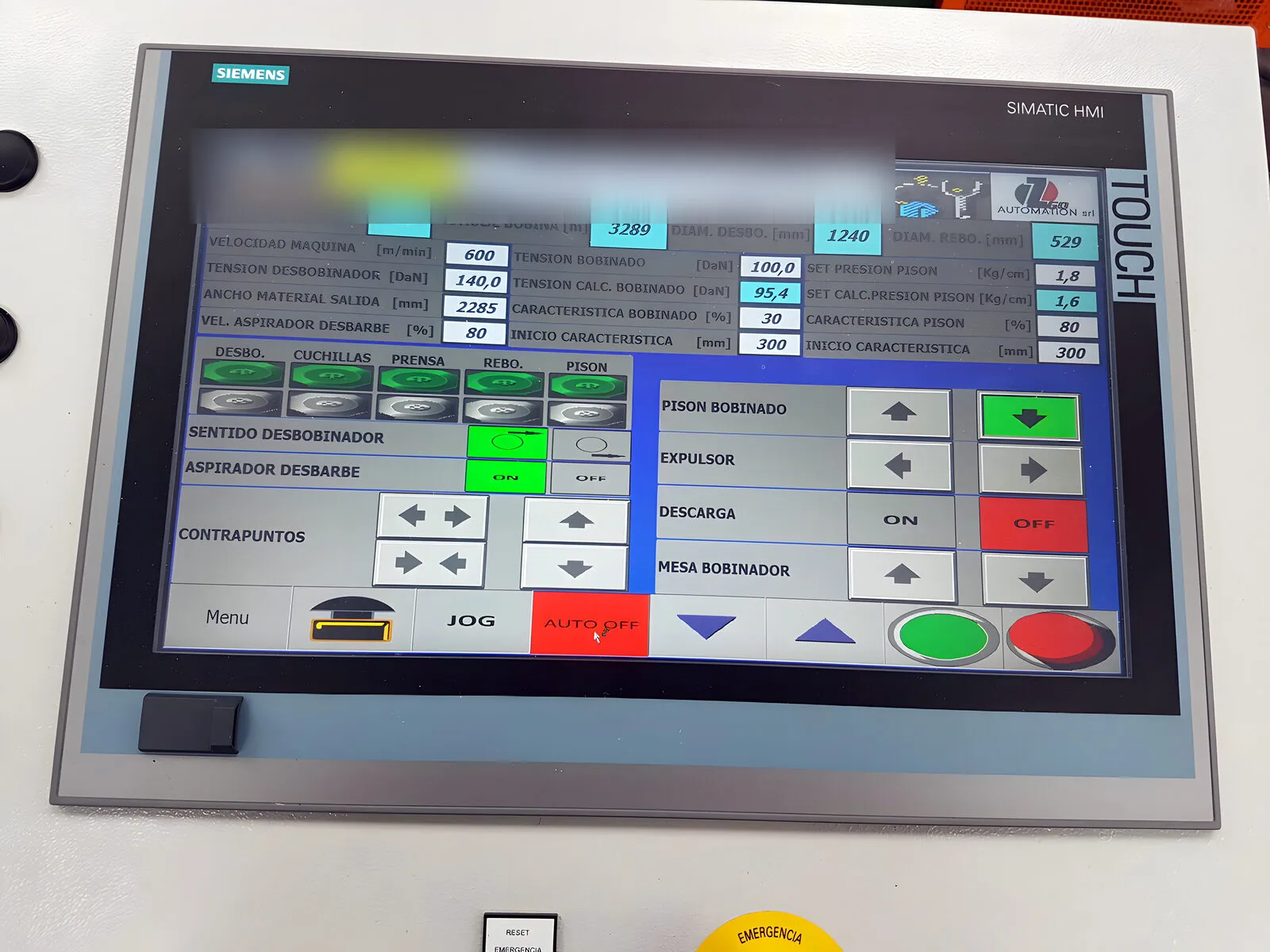 Pannello operatore con interfaccia sviluppata da Zago